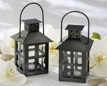 Luminous Black Mini-Lantern Tea Light Holder