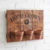 Homegrown Tomatoes Wall Sign With Clay Pots