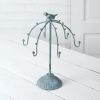 Verdigris Jewelry Display With Metal Songbird