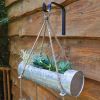 Three-Tier Galvanized Hanging Planter With Hook