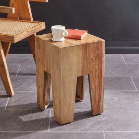 Wooden Block Accent Stool