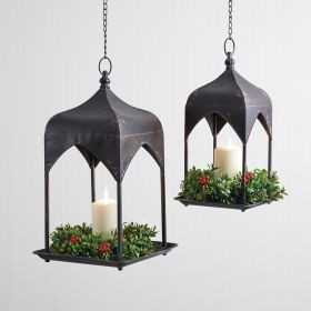 Set Of Two Hanging Estate Lanterns