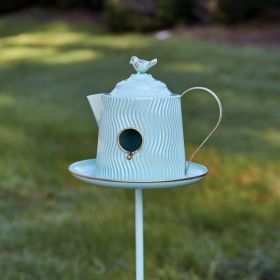 Tea Kettle Birdhouse Garden Stake