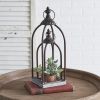 Set Of Two Mixed Metal Open Lanterns