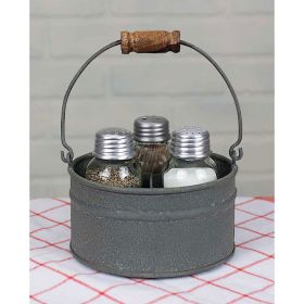 Round Bucket Salt Pepper And Toothpick Caddy - Barn Roof