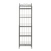 Narrow Wrought Iron Bakers Rack with 5 Shelves