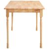 Natural Wood Finish Rectangular Dining Table with Butcher Block Top