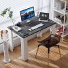 Dark Grey Wood Top 47-inch Kitchen Dining Table or Computer Desk with White Legs