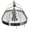 Rustic 2-Light 10 Hook Ceiling Mounted Hanging Pot Rack in Brushed Nickle