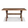 Farmhouse Walnut Solid Wood Dining Trestle Table