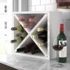 Stackable 12-Bottle Wine Rack in White Wood Finish