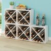 Stackable 12-Bottle Wine Rack in White Wood Finish