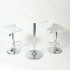 Set of 2 - Modern Chrome Air Lift Swivel Bar Stool with White Seat