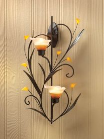 Amber Lilies Candle Wall Sconce