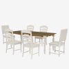 TOPMAX Vintage Traditional 7-Piece 82.7inch Extendable Dining Table Set with 23.6inch Removable Leaf, 4 Serrated Back Chairs and 2 Upholstered Back Di