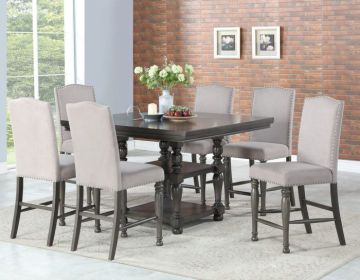 Caswell - 7 Piece Dining Set - Pearl Silver