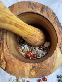 Olive Wood Rustic Mortar and Pestle