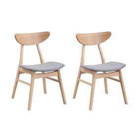 Wooden Dining Chairs Set of 2, Modern Soft Upholstered Kitchen Side Chairs,Wooden Frame Kitchen Chairs for Dining Room,Living Room,Restaurant,Oak