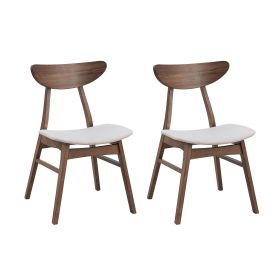 Wooden Dining Chairs Set of 2, Modern Soft Upholstered Kitchen Side Chairs,Wooden Frame Kitchen Chairs for Dining Room,Living Room,Restaurant,Walnut