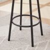 Round bar stool set with shelf, upholstered stool with backrest, Rustic Brown, 23.62'' W x 23.62'' D x 35.43'' H