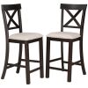 TREXM 6-Piece Counter Height Dining Table Set Table with Shelf 4 Chairs and Bench for Dining Room (Espresso)