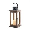 Lodge Wooden Led Candle Lantern