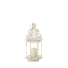 Small Distressed White Lantern