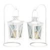 White Railroad Candle Lanterns