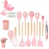 33pcs Set Wooden Handle Silicone Kitchen Utensils 33 Pieces Set Silicone Spoon Shovel Kitchen Gadgets Set Silicone Kitchen Utensils