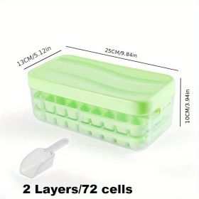 1pc Ice Tray Mold Honeycomb Silicone Ice Tray Hexagonal Ice Tray 37 Honeycomb Ice Trays (Color: Set Green)