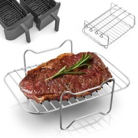 Air Fryer Accessories-Air Fryer Rack 2Pack, Multi-purpose Double Layer Rack with Skewer (Set: 6Pcs Set1)