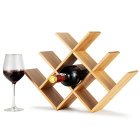 Kitchen Natural Bamboo Products Wine Rack Display Storage Holder  Shelf (Color: Natural A, type: Wine rack)