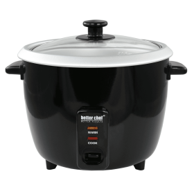 Better Chef 8-Cup - 16-Cup Cooked - Rice Cooker with Measuring Cup and Paddle (Color: Black)