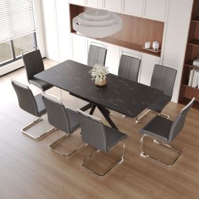 Extendable Dining Table Table Set for 6-8 Person for Dining Room (Color: as Pic)