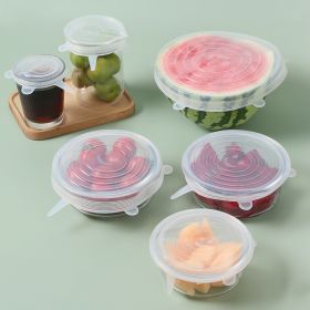 6Pcs Food Silicone Cover Fresh-keeping Dish Stretchy Lid Cap Reusable Wrap Organization Storage Tool Kitchen Accessories (NUM: 2 Set)