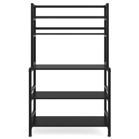 Industrial Kitchen Baker's Rack, 5-Tier Kitchen Utility Storage Shelf (Color: Black)