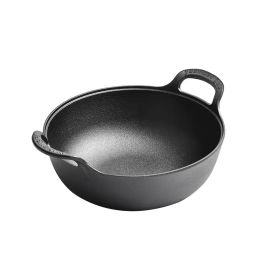 Cast Iron Stew Pot for Making Soup/Cooking Porridge(AMZ Shipping) (Pot Diameter: 7.9inch, Color: Black)