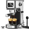 Geek Chef Espresso Machine, Cappuccino & Latte Machine with ESE POD Filter & Milk Frother Steam Wand, Accurate Temperature & Time Control, Compact Cof