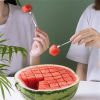 1pc Watermelon Cutter Slicer, Stainless Steel Watermelon Cube Cutter Quickly Safe Watermelon Knife, Fun Fruit Salad Melon Cutter For Kitchen Gadget