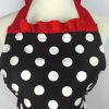 1pc Cute Apron, Retro Polka Dot Aprons, Ruffle Side Vintage Cooking Aprons With Pockets, Adjustable Kitchen Aprons For Women Girls, Waitress Chef, For